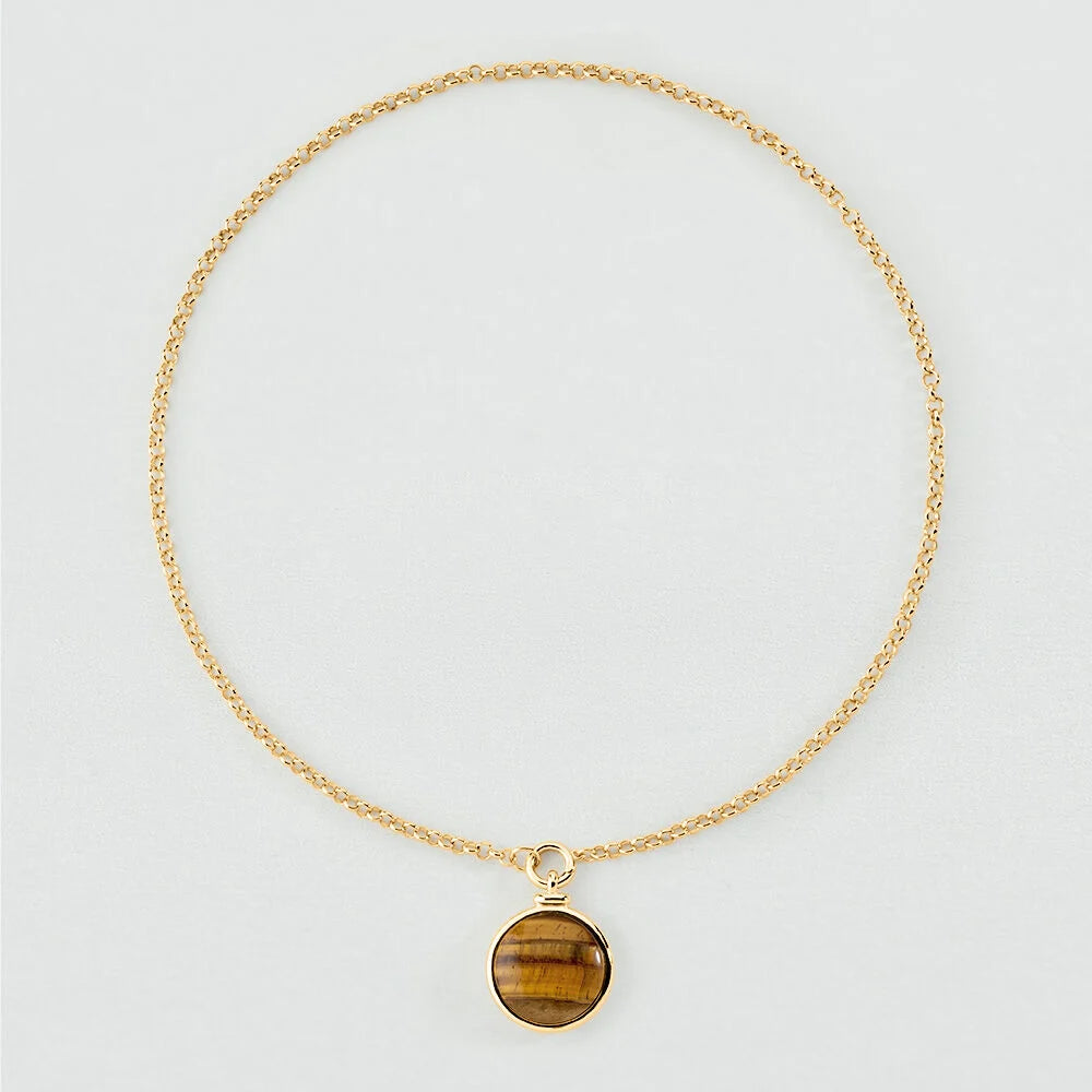 Collar largo COLGANTE PIEDRA BATIGNOLLES Marrón / Dorado