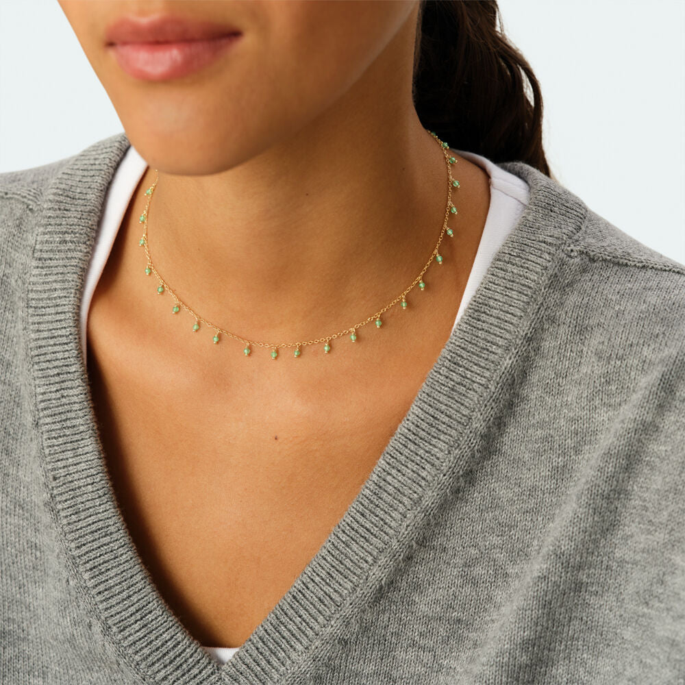 Collar corto ALMA Cuarzo Verde