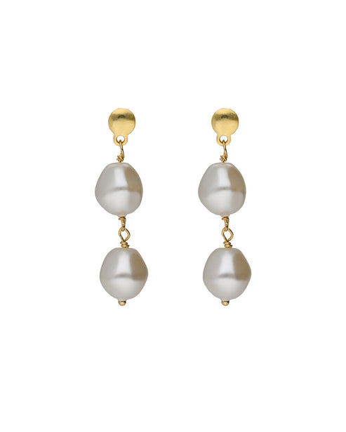Pendientes cortos Sera con perla barroca en Plata