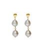 Pendientes cortos Sera con perla barroca en Plata