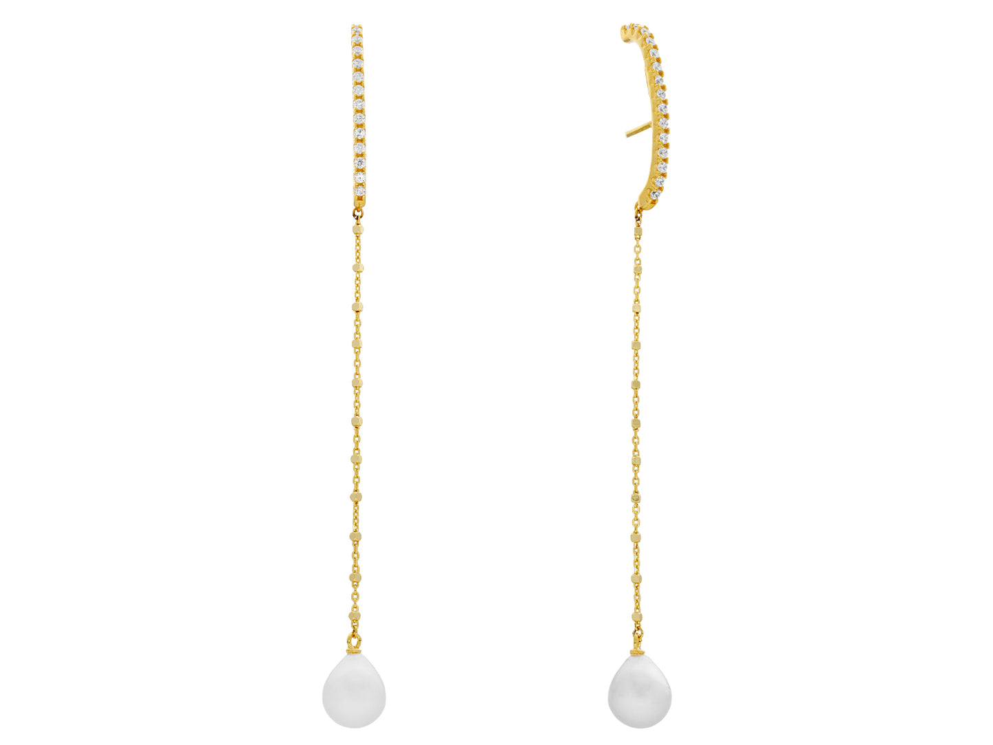 Pendientes de plata con perlas y circonitas