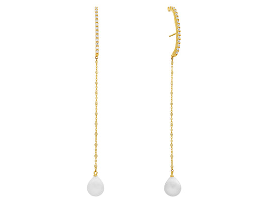 Pendientes de plata con perlas y circonitas