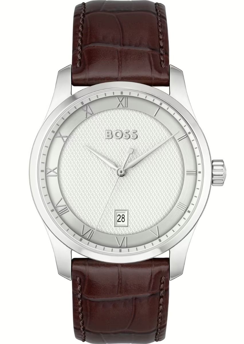 Hugo boss Reloj Cab. Correa piel y esfera blanco y plateada
