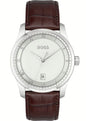 Hugo boss Reloj Cab. Correa piel y esfera blanco y plateada