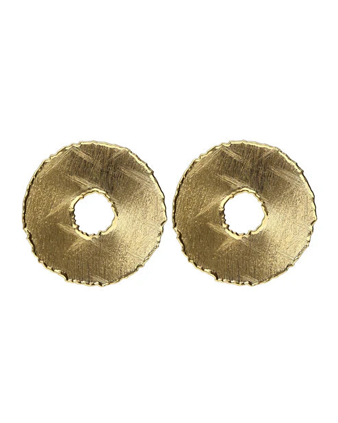Pendientes largos textura círculo Alaska en Plata