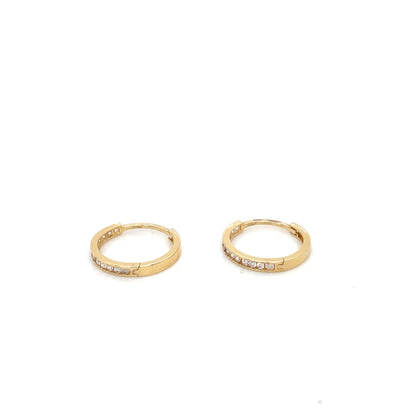 Aros oro circonitas 14mm