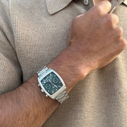 Quartaut Chrono Watch Steel, Blue, Silver Colour