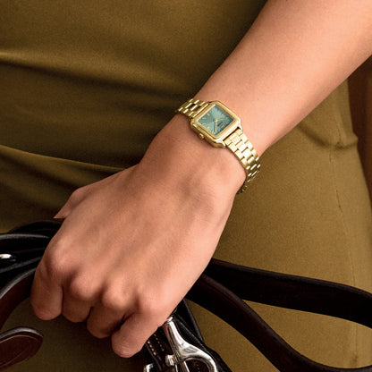 Gracieuse Mini Watch Steel, Sage Green, Gold Colour