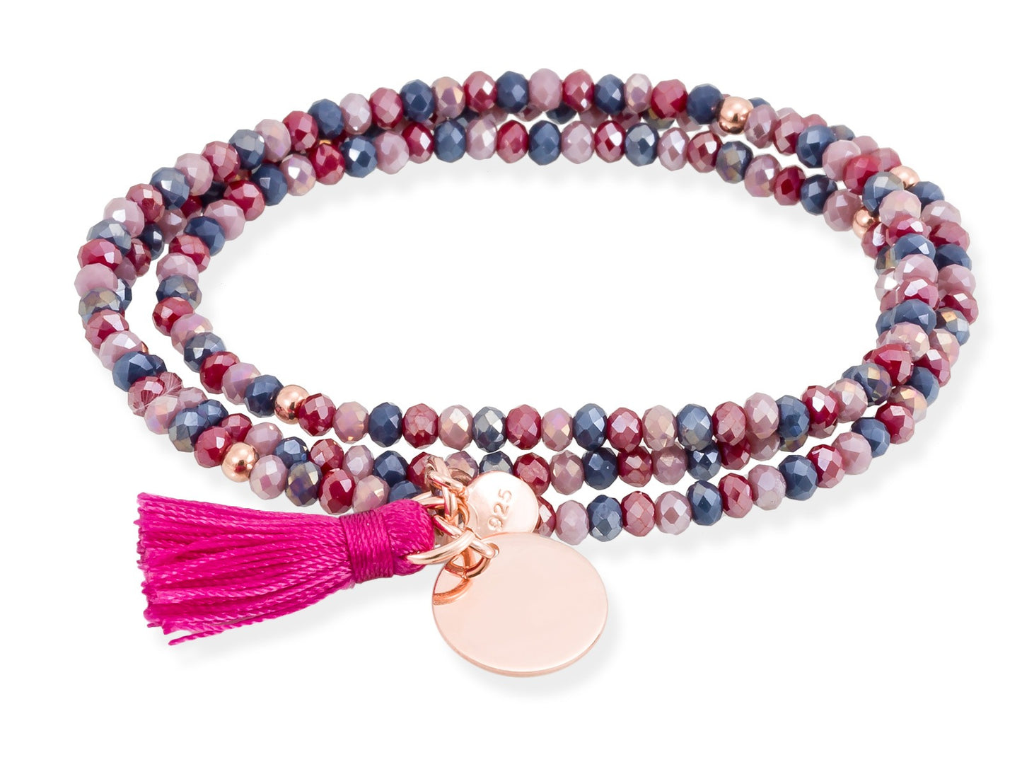 Pulsera Zen Marina García Fucsia Plata