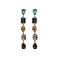Pendientes largos Borea con cristales multicolores en plata chapada en oro