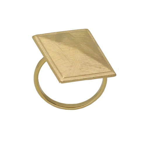 Anillo ajustable cuadrado Good Morning en Dorado