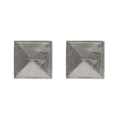 Pendientes botón cuadrado Good Morning en Plata
