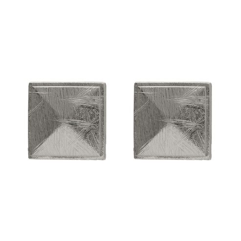 Pendientes botón cuadrado Good Morning en Plata