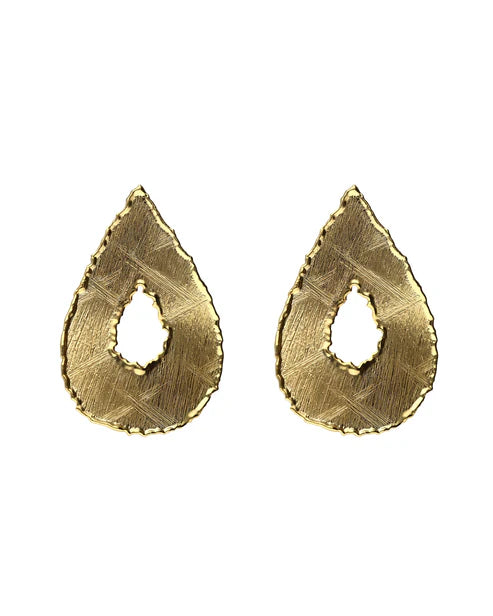 Pendientes largos textura lágrima Alaska en Plata