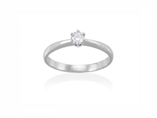 Anillo en Oro blanco 18Kt y diamantes