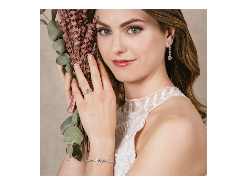 Marina garcia Pulsera de novia ROSA en plata