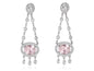 Pendientes de novia CHANDELIER rosa en plata