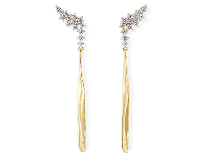 Pendientes novia originales LÍA en plata dorada