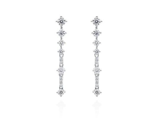 Pendientes de plata riviere corto
