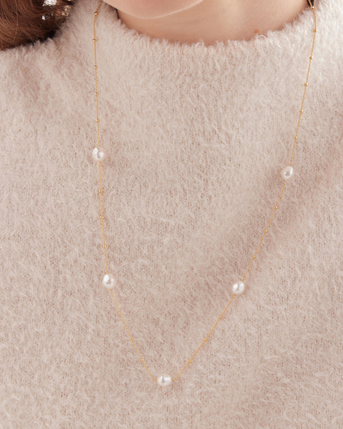 Collar largo 65cm Sera con perla barroca en Plata