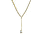 Collar corto cascada piedras blanco baño en oro