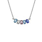 V.C. Collar cristal oval azul en plata