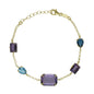 Pulsera cristales color morado dorado