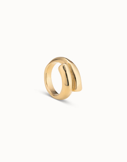 Unode50 Anillo dorado con forma tubular cerrado al centro
