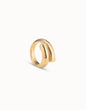 Unode50 Anillo dorado con forma tubular cerrado al centro