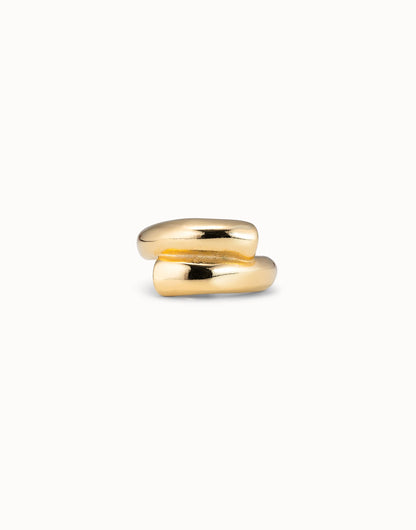 Unode50 Anillo dorado con forma tubular cerrado al centro