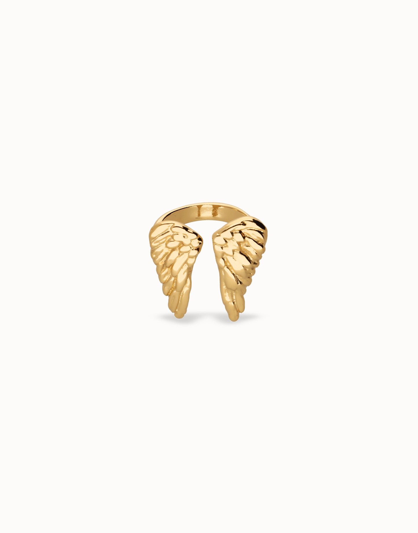 Anillo bañado en oro 18k con forma de alas