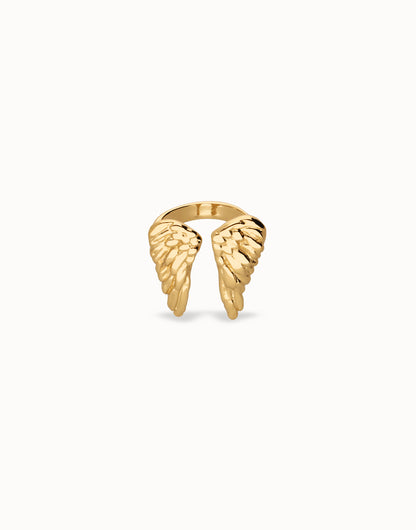 Anillo bañado en oro 18k con forma de alas
