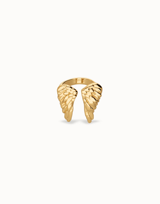 Anillo bañado en oro 18k con forma de alas