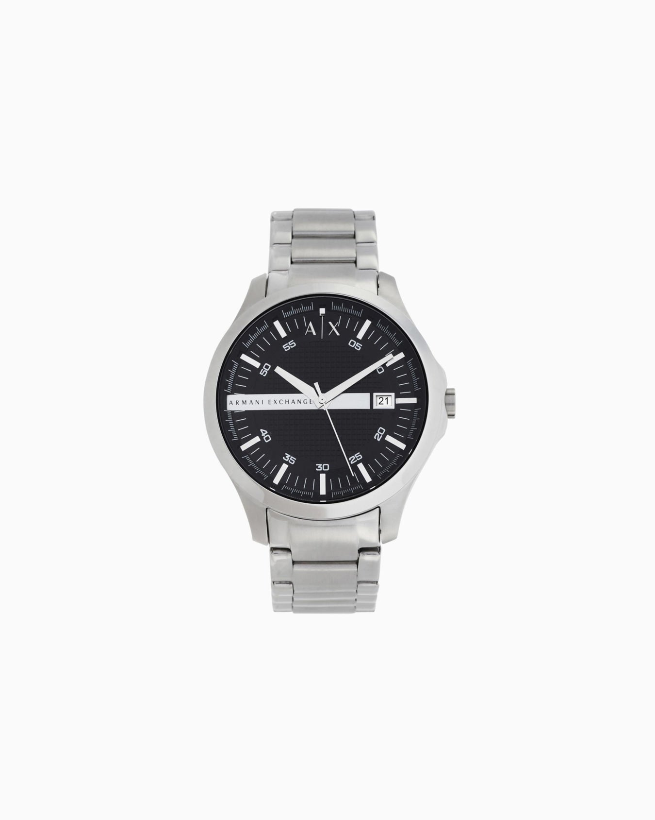 Reloj de tres agujas con correa de acero.