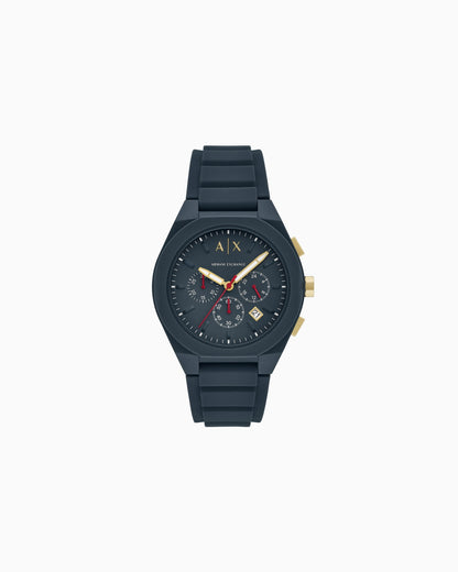 Reloj con cronógrafo de silicona azul