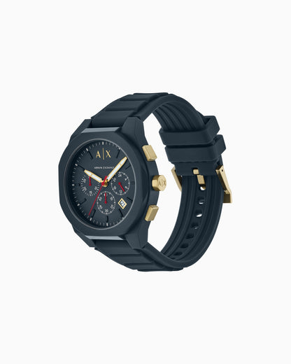 Reloj con cronógrafo de silicona azul