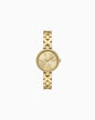 Reloj de dos manecillas de acero inoxidable color dorado