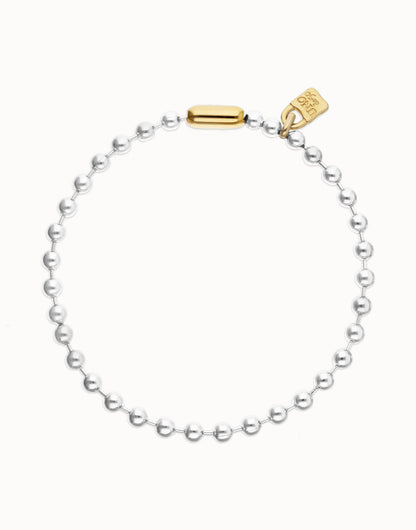 Unode50 Collar de bolas bañado en plata con detalles bañados en oro 18k