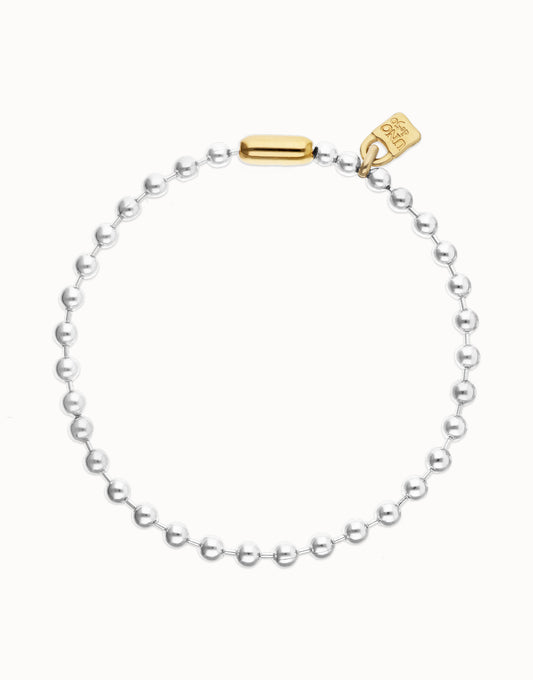 Unode50 Collar de bolas bañado en plata con detalles bañados en oro 18k
