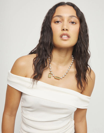Unode50 Collar de bolas bañado en plata con detalles bañados en oro 18k