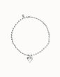 Collar con bolas bañado en plata de ley y detalle de corazón