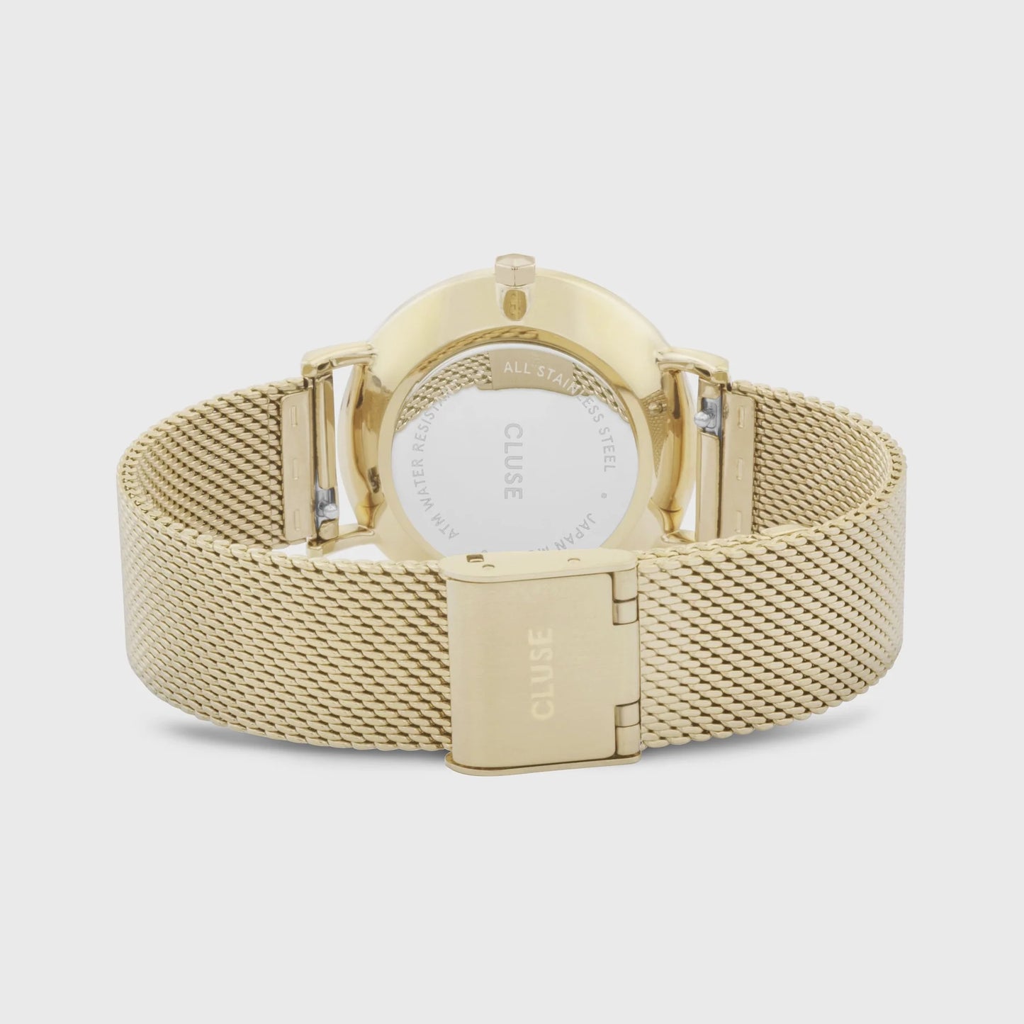 Minuit Watch Mesh, Black, Gold Colour