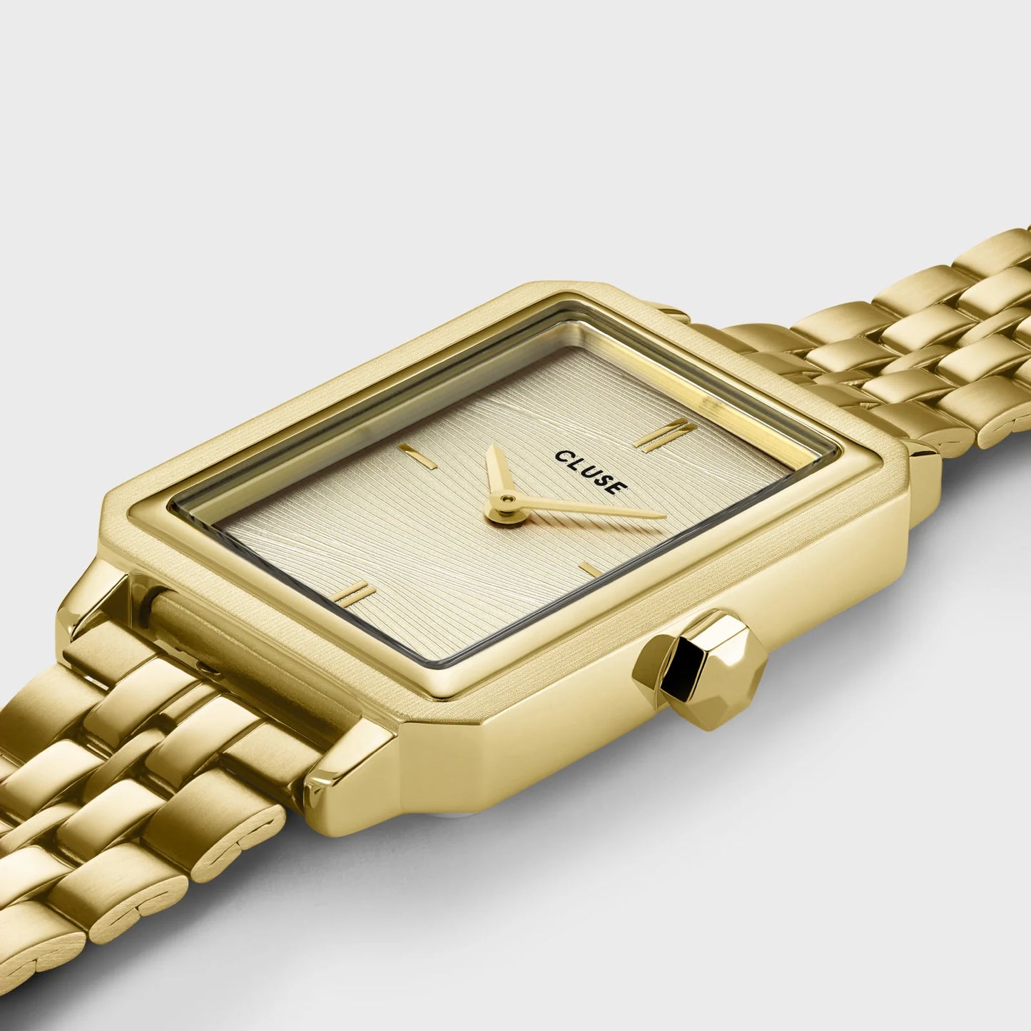 Fluette Watch Steel, Sand Texture Full Gold Colour