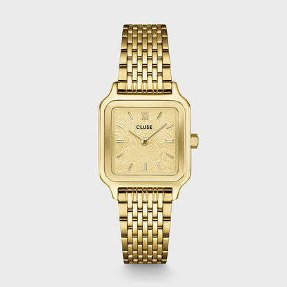 Gracieuse Petite Watch Steel, Lace Textured, Gold Colour