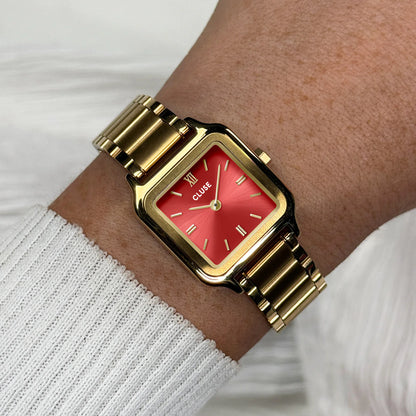 Gracieuse Petite Watch Steel, Watermelon Red, Gold Colour