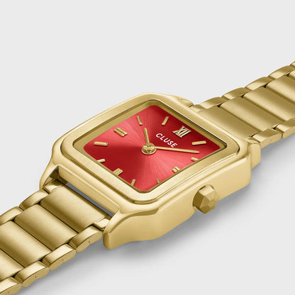 Gracieuse Petite Watch Steel, Watermelon Red, Gold Colour