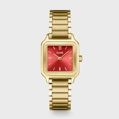 Gracieuse Petite Watch Steel, Watermelon Red, Gold Colour