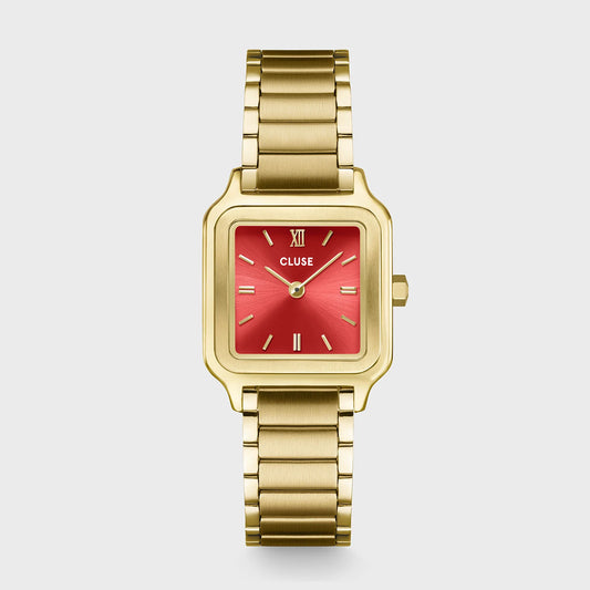 Gracieuse Petite Watch Steel, Watermelon Red, Gold Colour