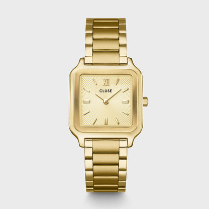 Gracieuse Watch Steel, Sunray Textured, Gold Colour