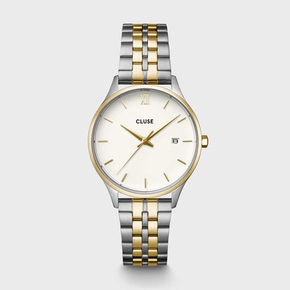 Minuit Date Watch Steel, Coconut Milk, Two-Tone